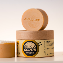 Натурален двустранен ексфолиращ сапун с луфа Silk Scrub Loofa - Image 2